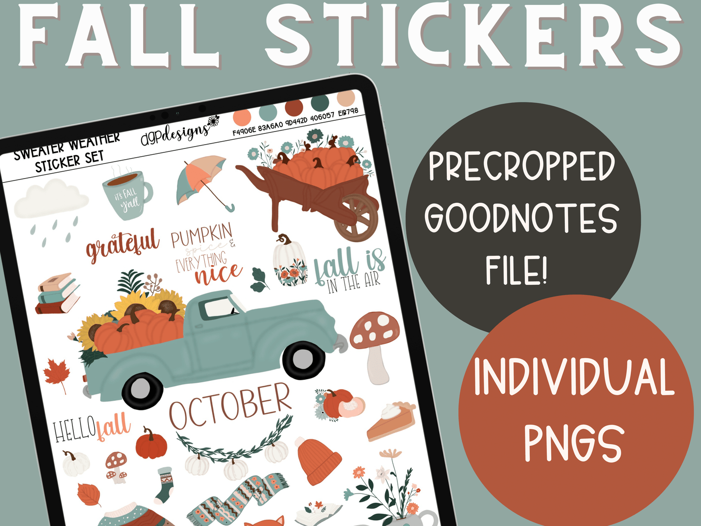 fall stickers, autumn stickers, cute fall stickers, fall digital stickers, autumn digital stickers