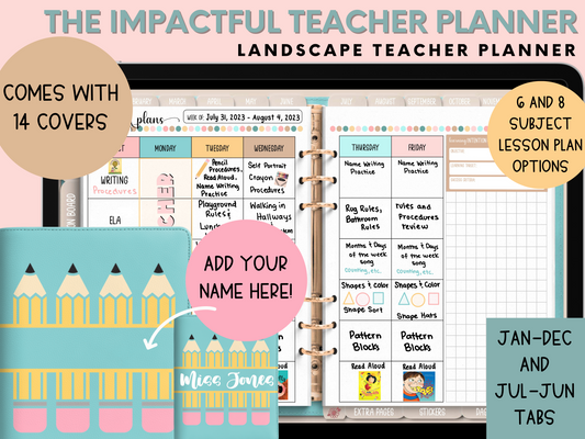 Teacher planner, digital teacher planner, lesson plan template, planner for teacher, teacher digital planner, academic planner