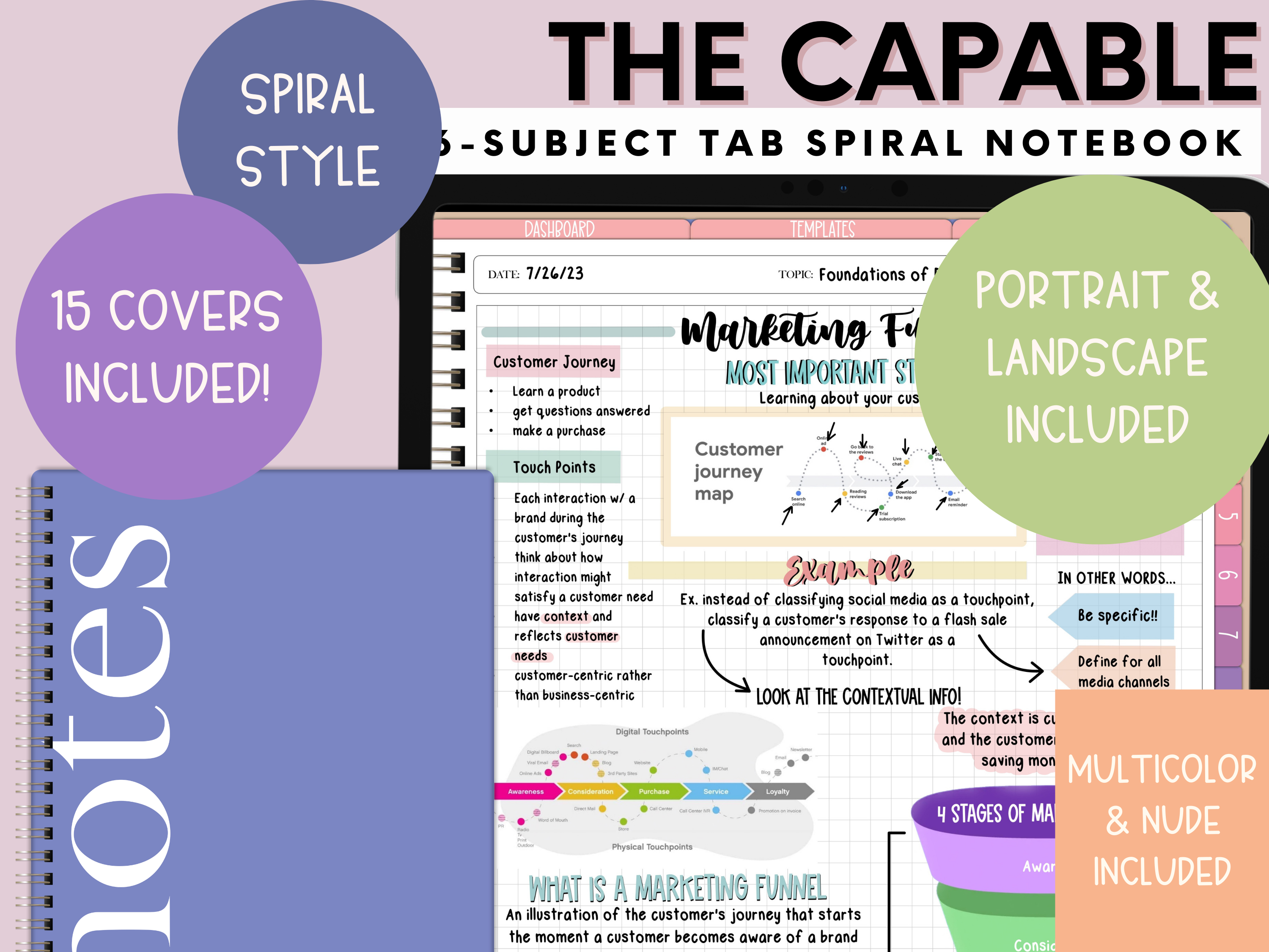 The Capable 16-Subject Digital Notebook – DGPDesignsCo.